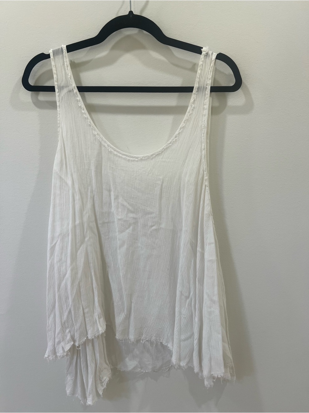 Free People White Sleeveless Flowing Tank